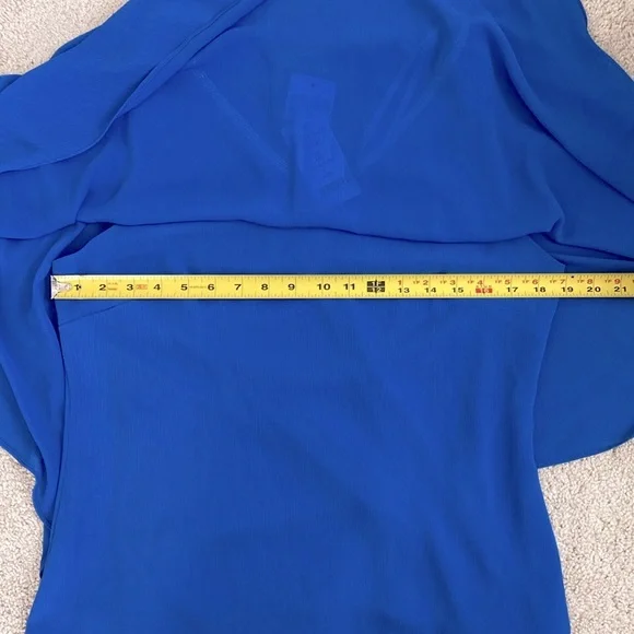 Frank Lyman NWT Women's Imperial Blue Pants Outfit w/ Chiffon Overlay Size L - Picture 13 of 16